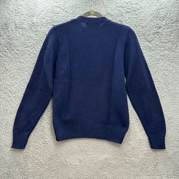 Jantzen‎ Vintage NWT Blue Pullover Women's Medium Embroidered Flowers Wool Blend - Picture 9 of 10
